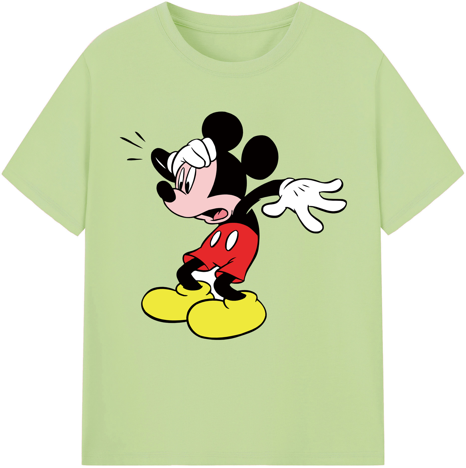 （画像用） ミッキーマウス Mickey Mouse 綿100％半袖Tシャツ（フロントプリント）